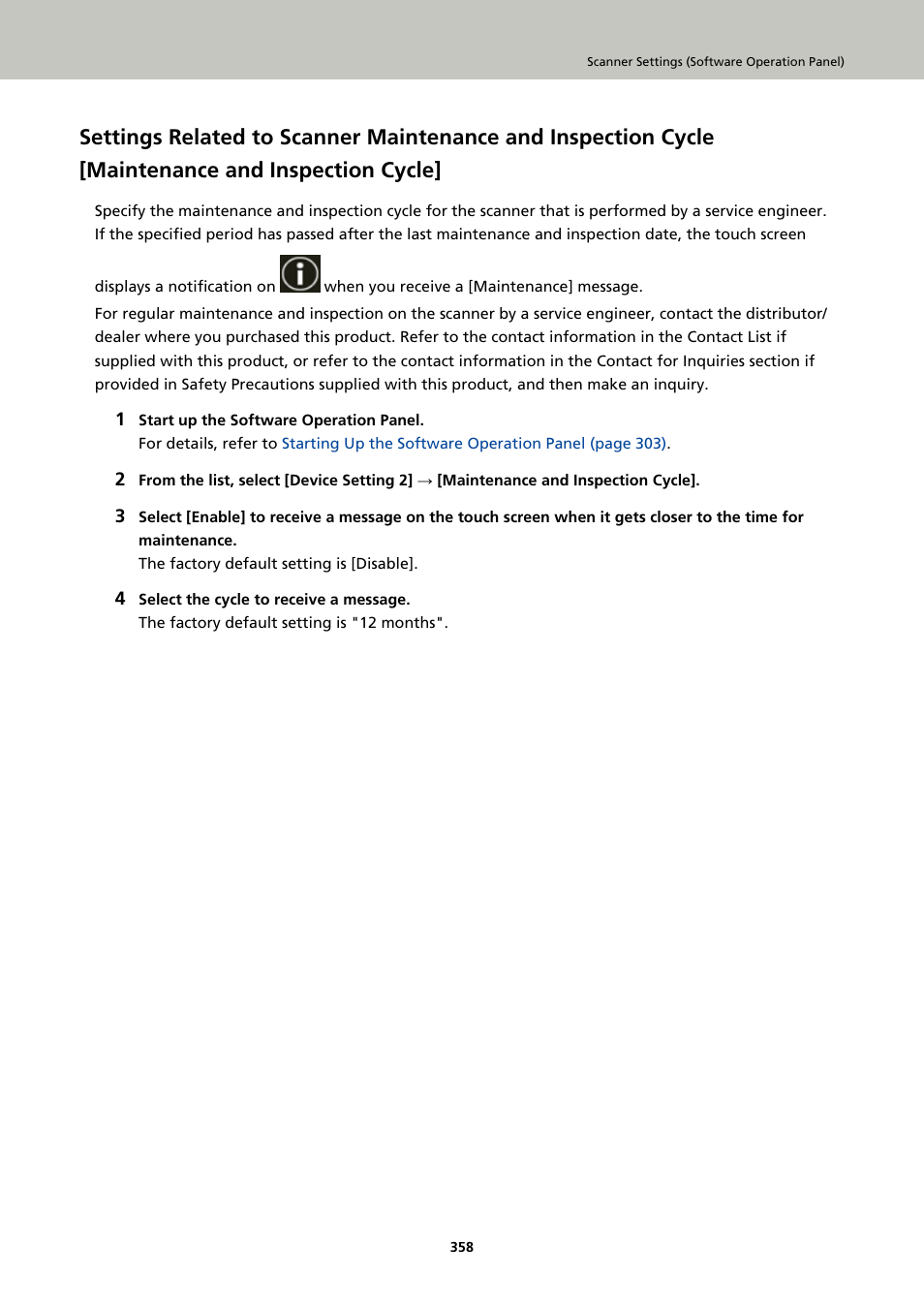 Maintenance and inspection cycle | Ricoh fi-8040 Desktop Scanner User Manual | Page 358 / 425