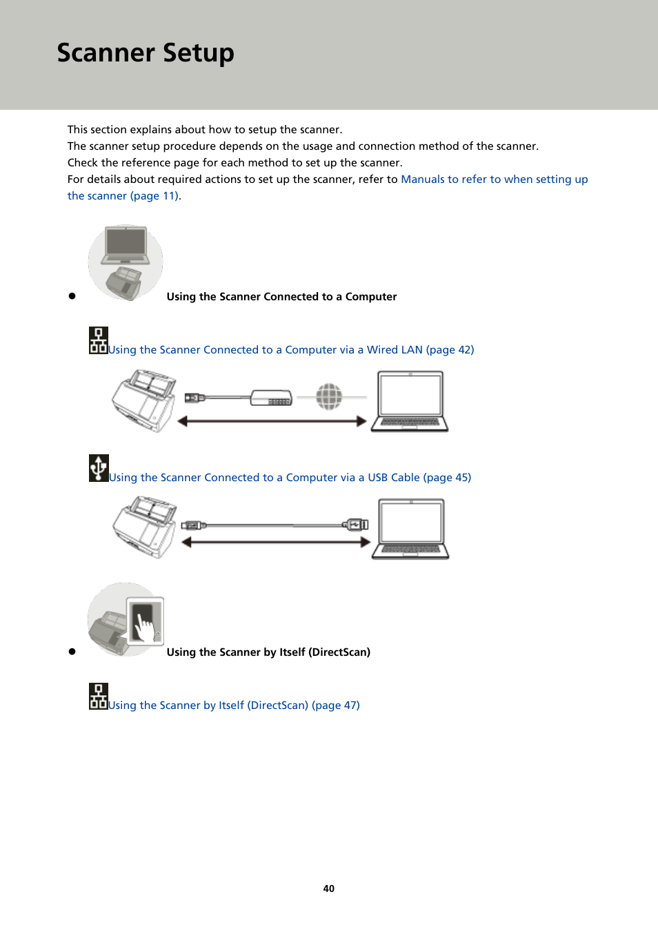 Scanner setup | Ricoh fi-8040 Desktop Scanner User Manual | Page 40 / 425