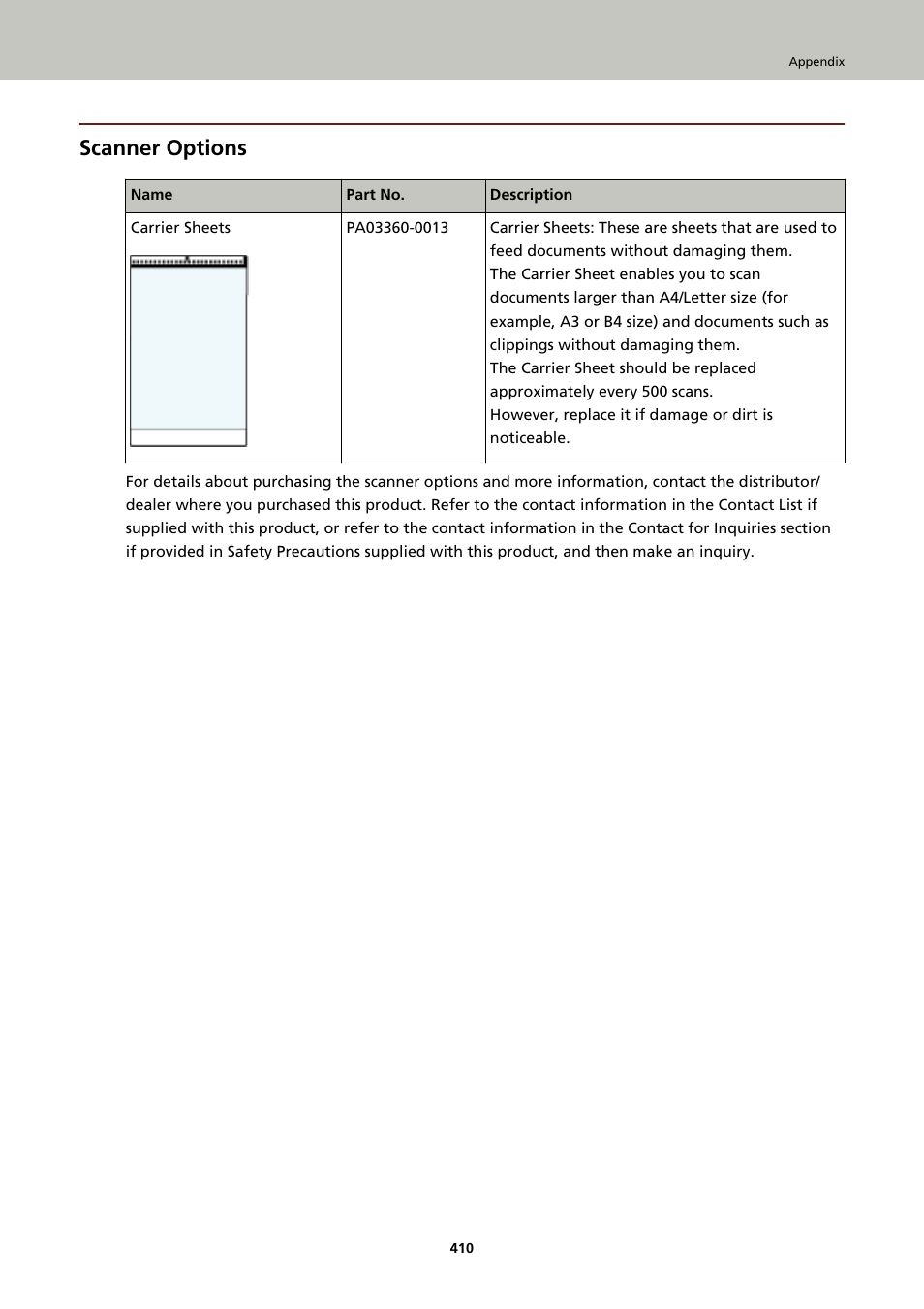 Scanner options, For details, refer to | Ricoh fi-8040 Desktop Scanner User Manual | Page 410 / 425