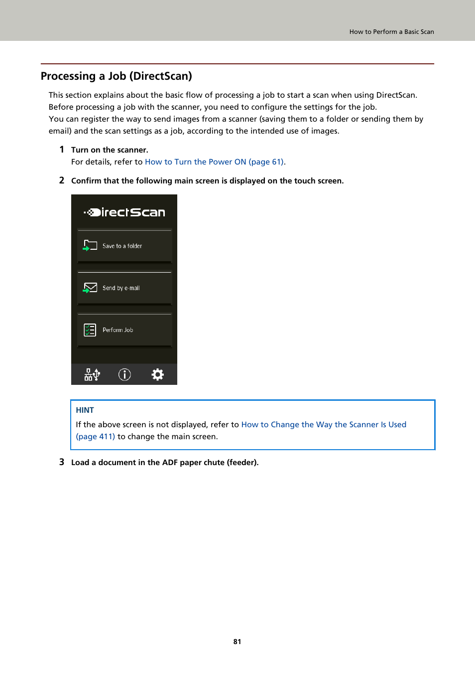 Processing a job (directscan) | Ricoh fi-8040 Desktop Scanner User Manual | Page 81 / 425