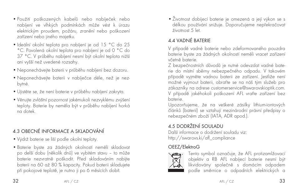 Swarovski AFL Rechargeable Anti-Fog Lens for Z6i, Z8i, dS User Manual | Page 17 / 87