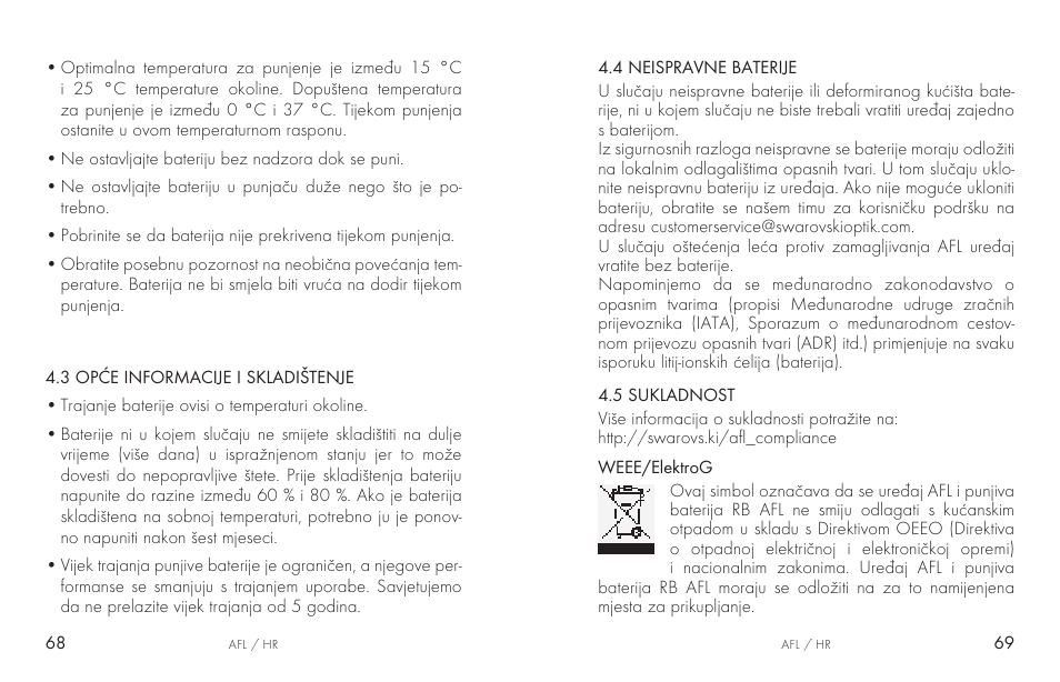 Swarovski AFL Rechargeable Anti-Fog Lens for Z6i, Z8i, dS User Manual | Page 35 / 87