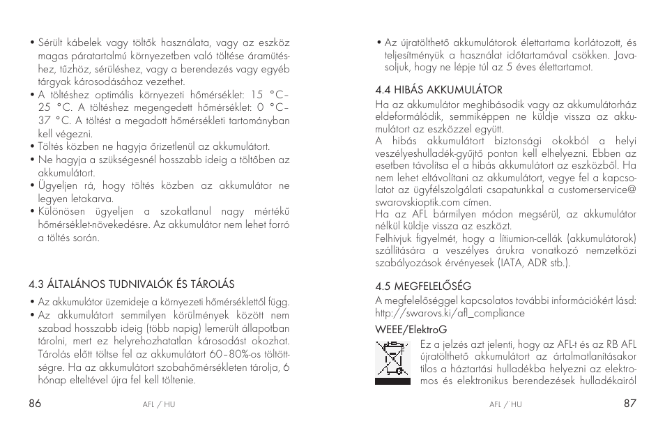 Swarovski AFL Rechargeable Anti-Fog Lens for Z6i, Z8i, dS User Manual | Page 44 / 87