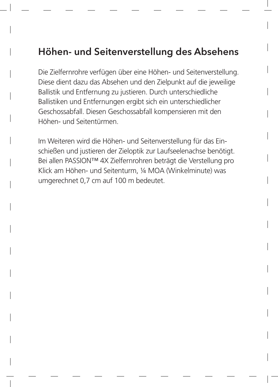 Höhen- und seitenverstellung des absehens | GPO USA 6-24x50 Passion 4X Riflescope (MOA Ballistic Reticle) User Manual | Page 10 / 152