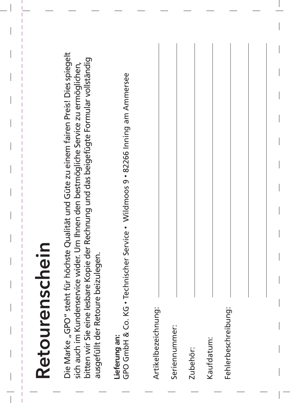 Retour enschein | GPO USA 6-24x50 Passion 4X Riflescope (MOA Ballistic Reticle) User Manual | Page 135 / 152