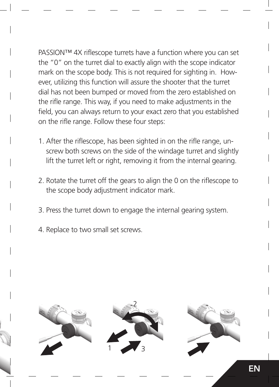 GPO USA 6-24x50 Passion 4X Riflescope (MOA Ballistic Reticle) User Manual | Page 31 / 152