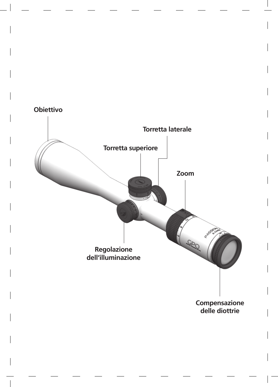 GPO USA 6-24x50 Passion 4X Riflescope (MOA Ballistic Reticle) User Manual | Page 56 / 152