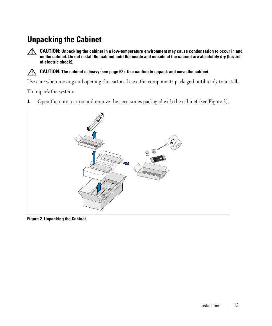 Unpacking the cabinet | Dell H952N User Manual | Page 13 / 71