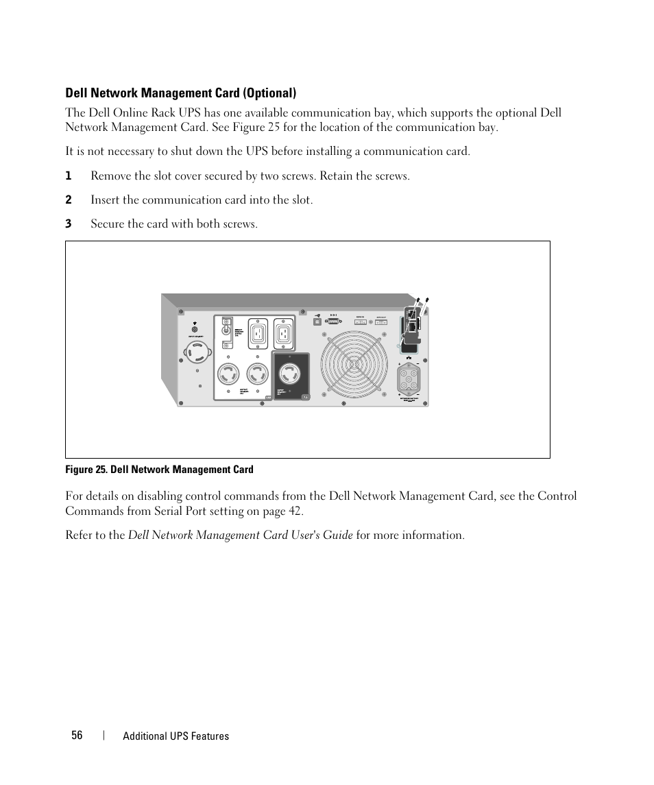 Dell network management card (optional) | Dell H952N User Manual | Page 56 / 71