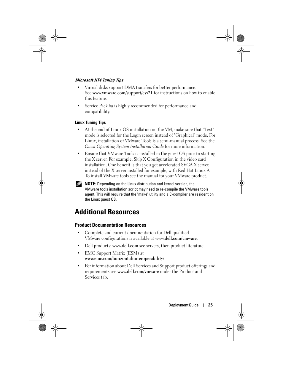 Additional resources, Product documentation resources | Dell VmWare ESX Server 2.12 User Manual | Page 27 / 34