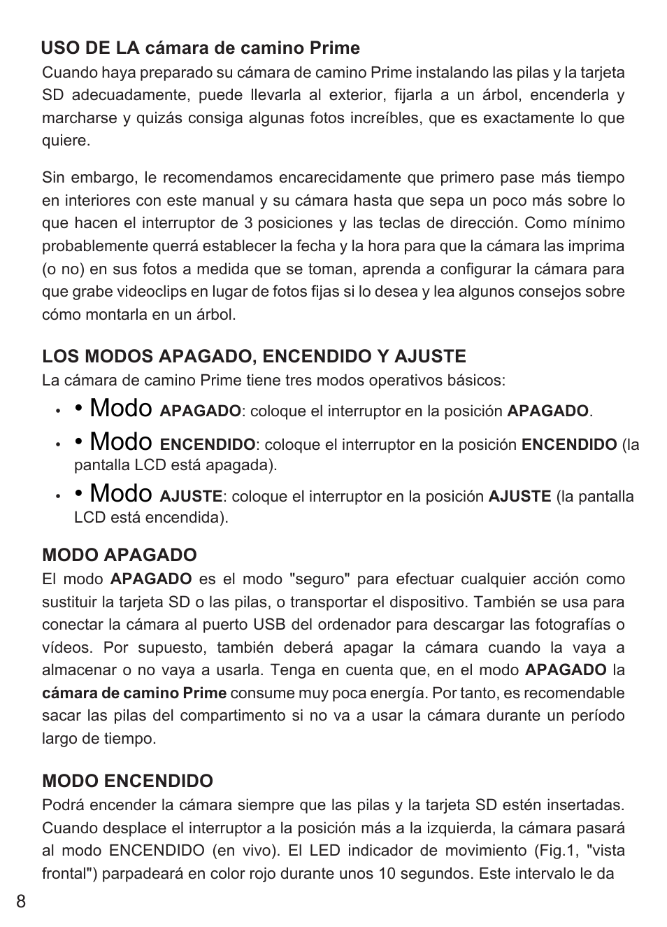 Modo | Bushnell Prime Low-Glow Trail Camera Kit (Gray) User Manual | Page 78 / 179