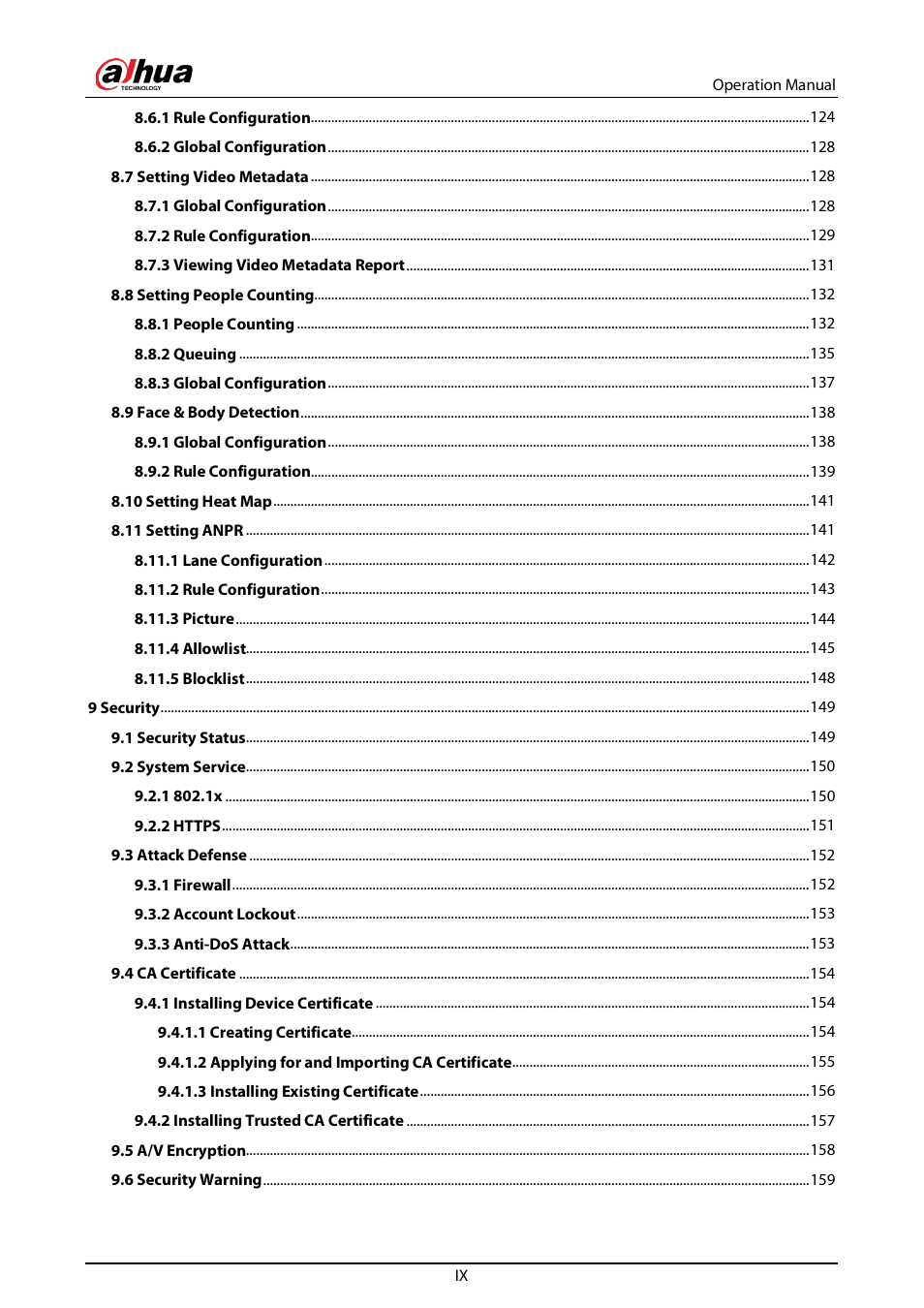 Dahua Technology DH-IPC-EBW81242N-AS-S2 12MP Outdoor Network Panoramic Fisheye Camera with Night Vision User Manual | Page 10 / 205