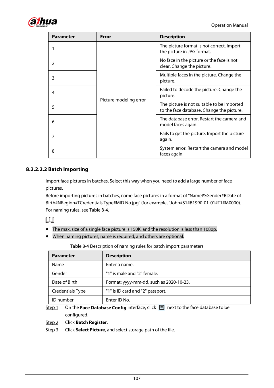 2 batch importing | Dahua Technology DH-IPC-EBW81242N-AS-S2 12MP Outdoor Network Panoramic Fisheye Camera with Night Vision User Manual | Page 118 / 205