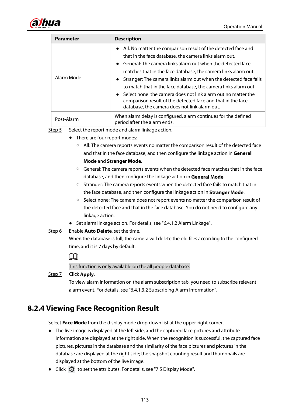 4 viewing face recognition result | Dahua Technology DH-IPC-EBW81242N-AS-S2 12MP Outdoor Network Panoramic Fisheye Camera with Night Vision User Manual | Page 124 / 205
