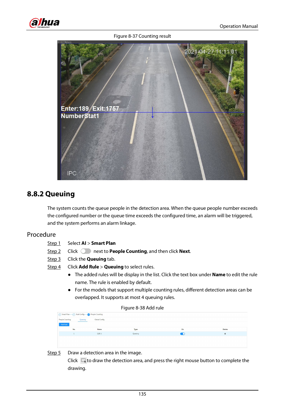 2 queuing, Procedure | Dahua Technology DH-IPC-EBW81242N-AS-S2 12MP Outdoor Network Panoramic Fisheye Camera with Night Vision User Manual | Page 146 / 205