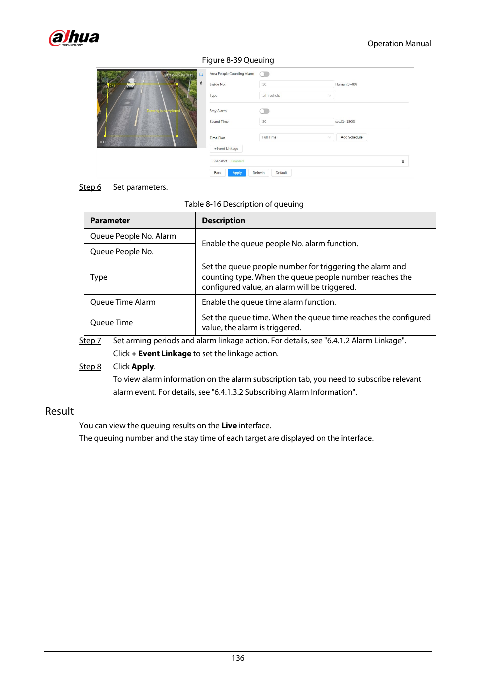 Result | Dahua Technology DH-IPC-EBW81242N-AS-S2 12MP Outdoor Network Panoramic Fisheye Camera with Night Vision User Manual | Page 147 / 205