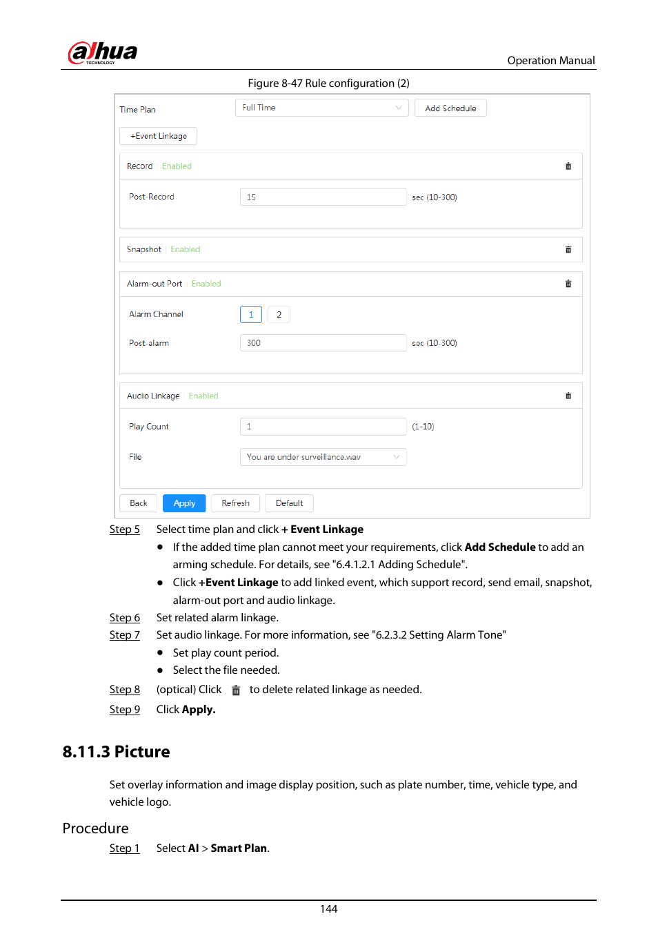 3 picture, Procedure | Dahua Technology DH-IPC-EBW81242N-AS-S2 12MP Outdoor Network Panoramic Fisheye Camera with Night Vision User Manual | Page 155 / 205