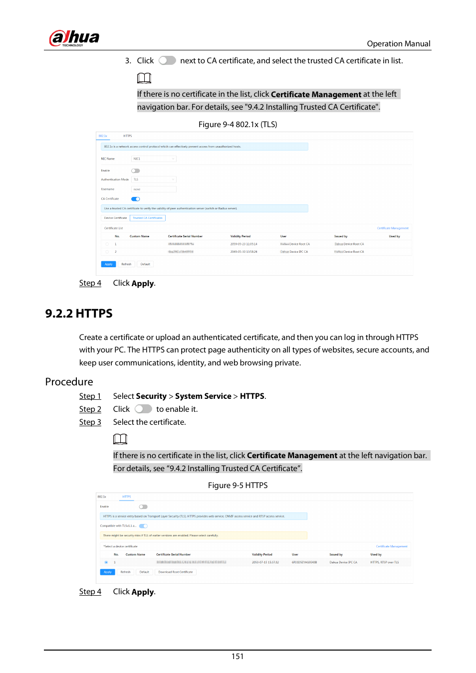2 https, Procedure | Dahua Technology DH-IPC-EBW81242N-AS-S2 12MP Outdoor Network Panoramic Fisheye Camera with Night Vision User Manual | Page 162 / 205