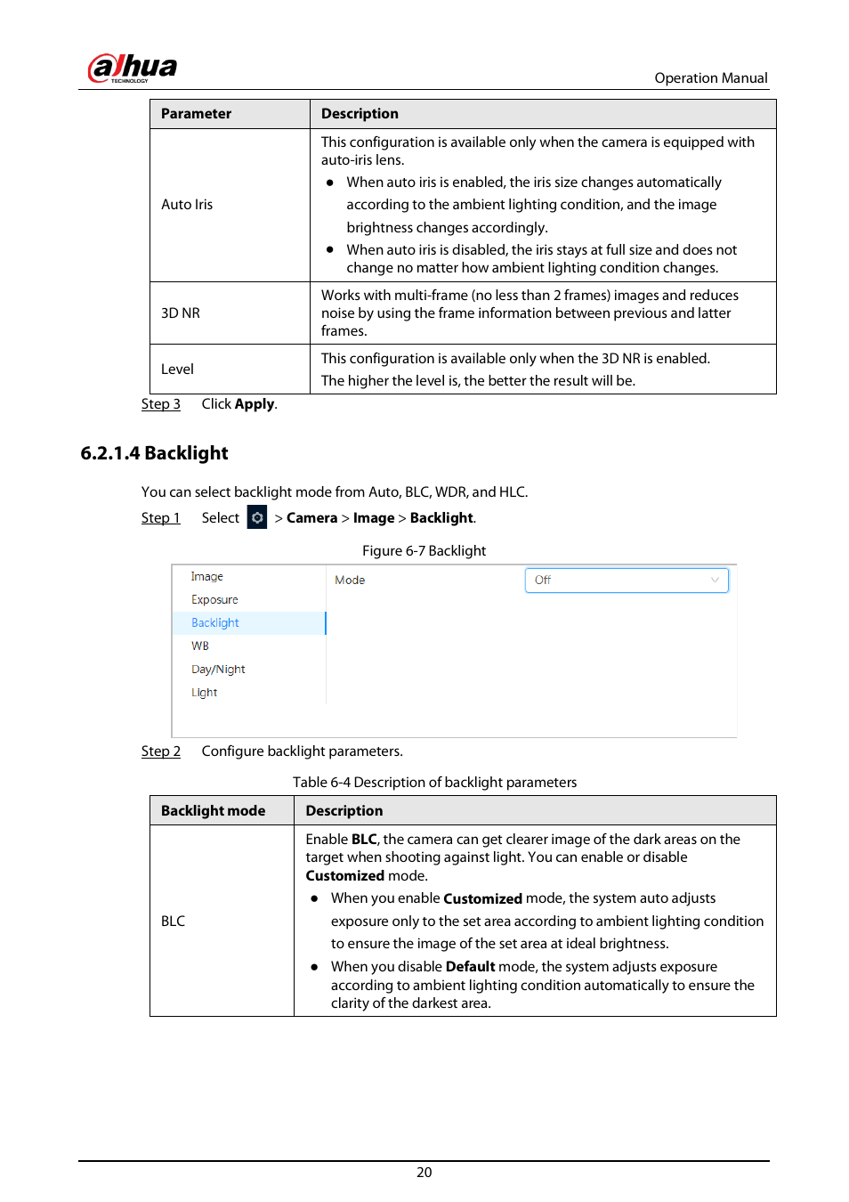 4 backlight | Dahua Technology DH-IPC-EBW81242N-AS-S2 12MP Outdoor Network Panoramic Fisheye Camera with Night Vision User Manual | Page 31 / 205