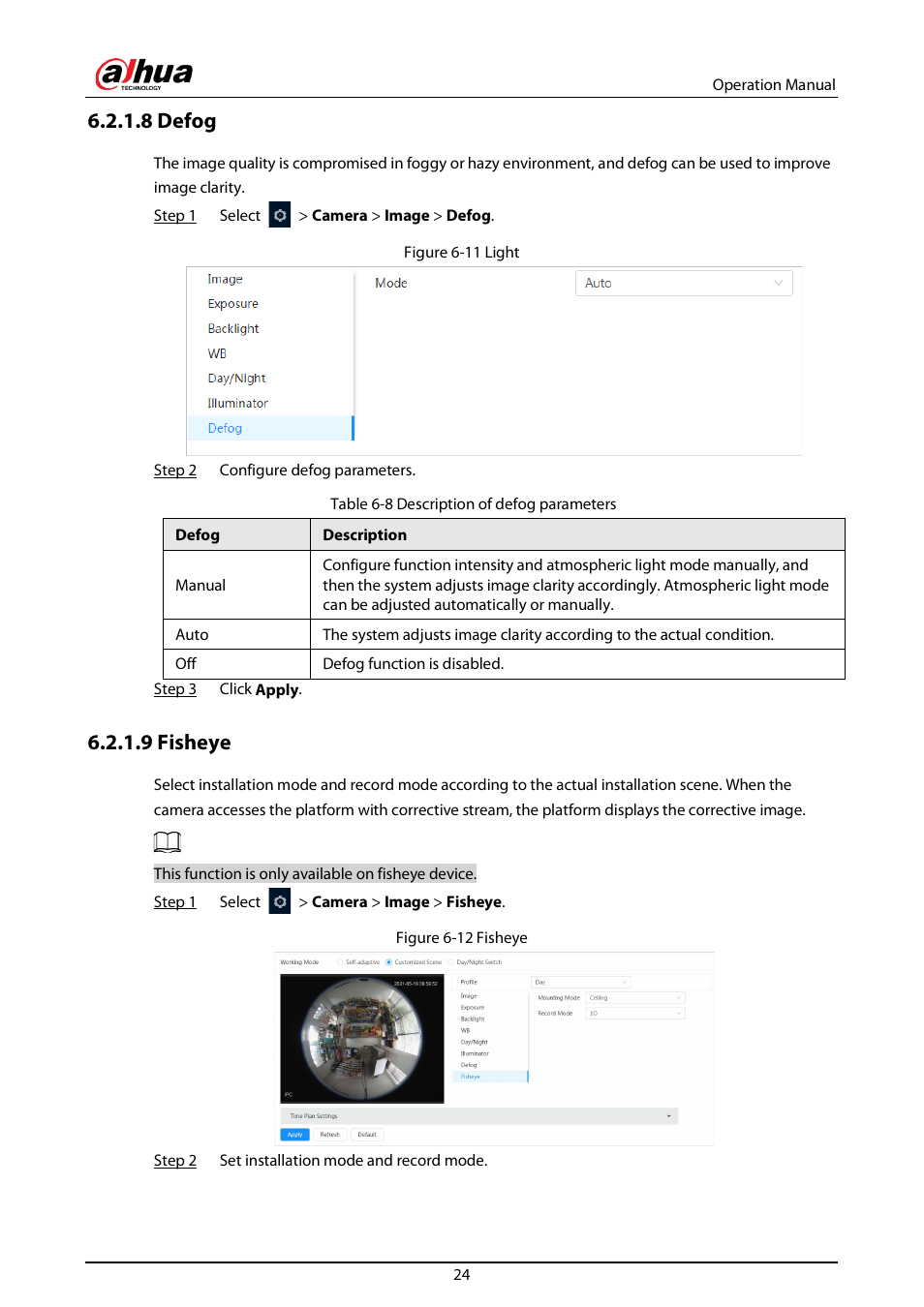 8 defog, 9 fisheye, D "6.2.1.9 fisheye | Dahua Technology DH-IPC-EBW81242N-AS-S2 12MP Outdoor Network Panoramic Fisheye Camera with Night Vision User Manual | Page 35 / 205