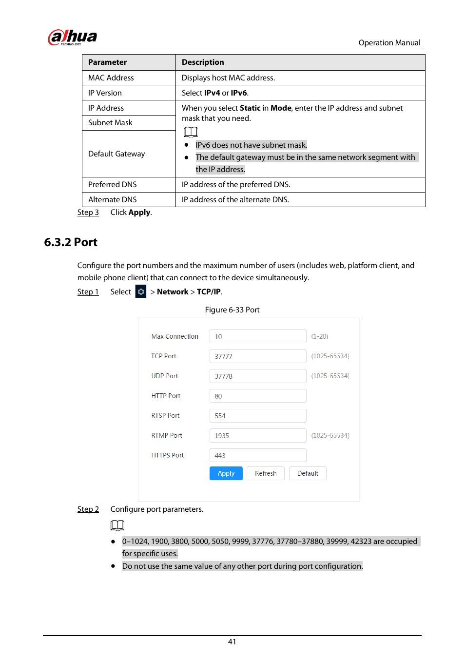 2 port | Dahua Technology DH-IPC-EBW81242N-AS-S2 12MP Outdoor Network Panoramic Fisheye Camera with Night Vision User Manual | Page 52 / 205