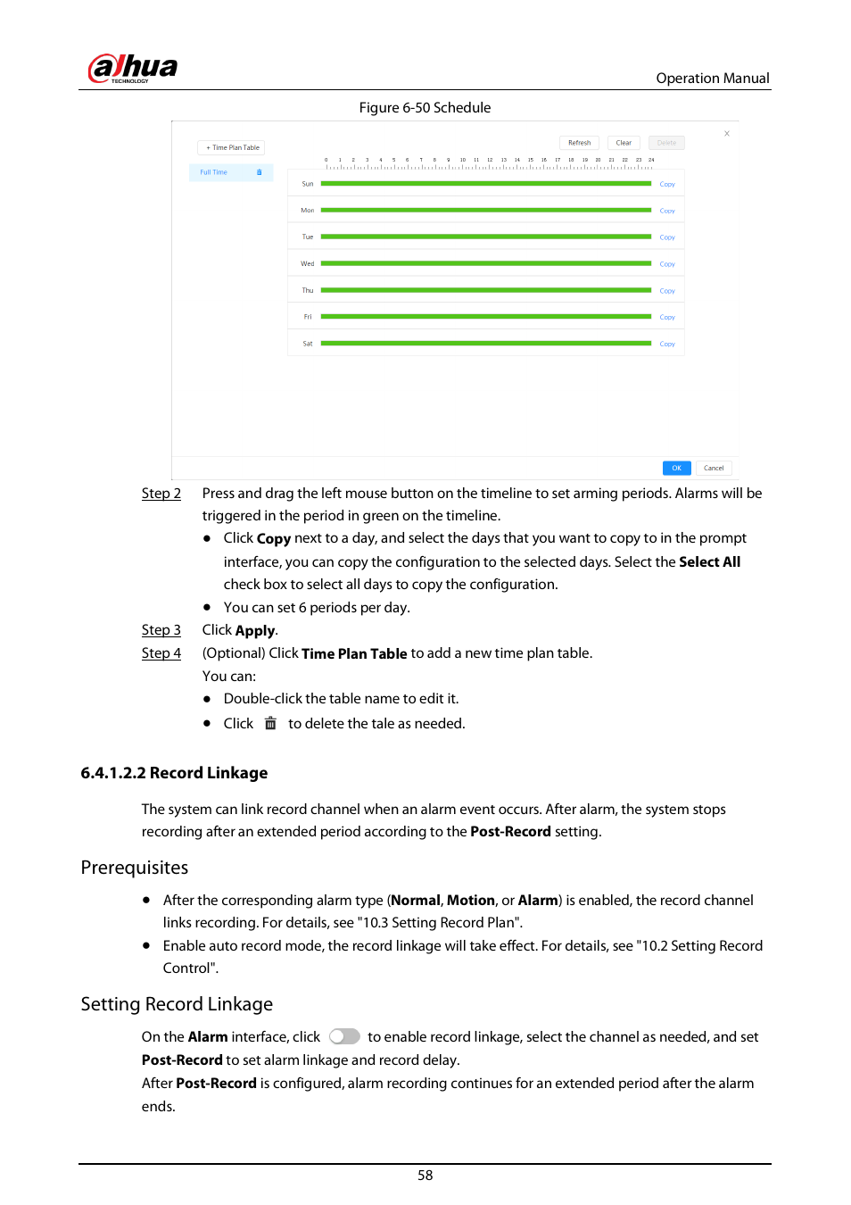 2 record linkage, Prerequisites, Setting record linkage | Dahua Technology DH-IPC-EBW81242N-AS-S2 12MP Outdoor Network Panoramic Fisheye Camera with Night Vision User Manual | Page 69 / 205
