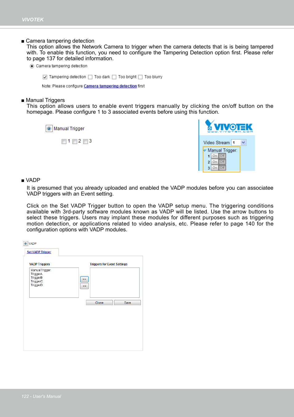 Vivotek FD9388-HTV 5MP Outdoor Network Dome Camera with Night Vision User Manual | Page 122 / 407