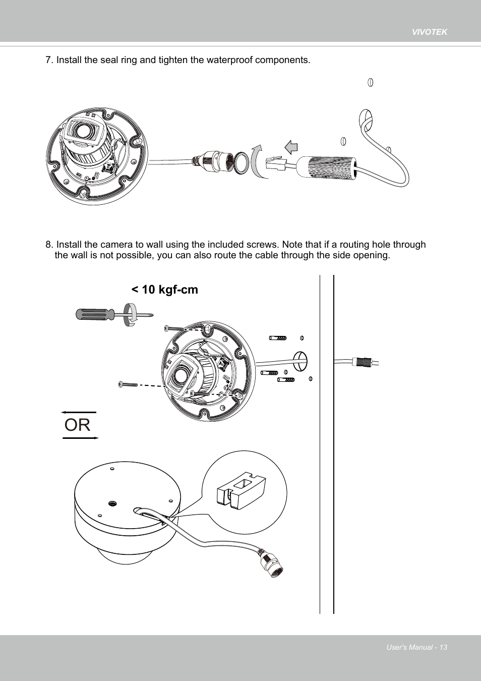 10 kgf-cm | Vivotek FD9388-HTV 5MP Outdoor Network Dome Camera with Night Vision User Manual | Page 13 / 407