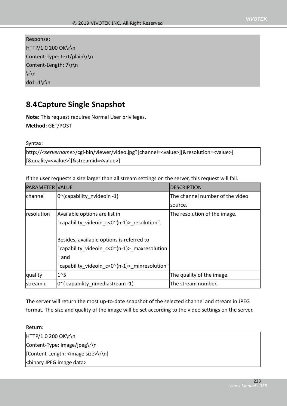 4capture single snapshot | Vivotek FD9388-HTV 5MP Outdoor Network Dome Camera with Night Vision User Manual | Page 355 / 407