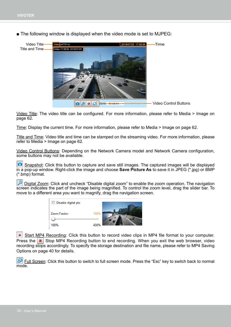 Vivotek FD9388-HTV 5MP Outdoor Network Dome Camera with Night Vision User Manual | Page 38 / 407