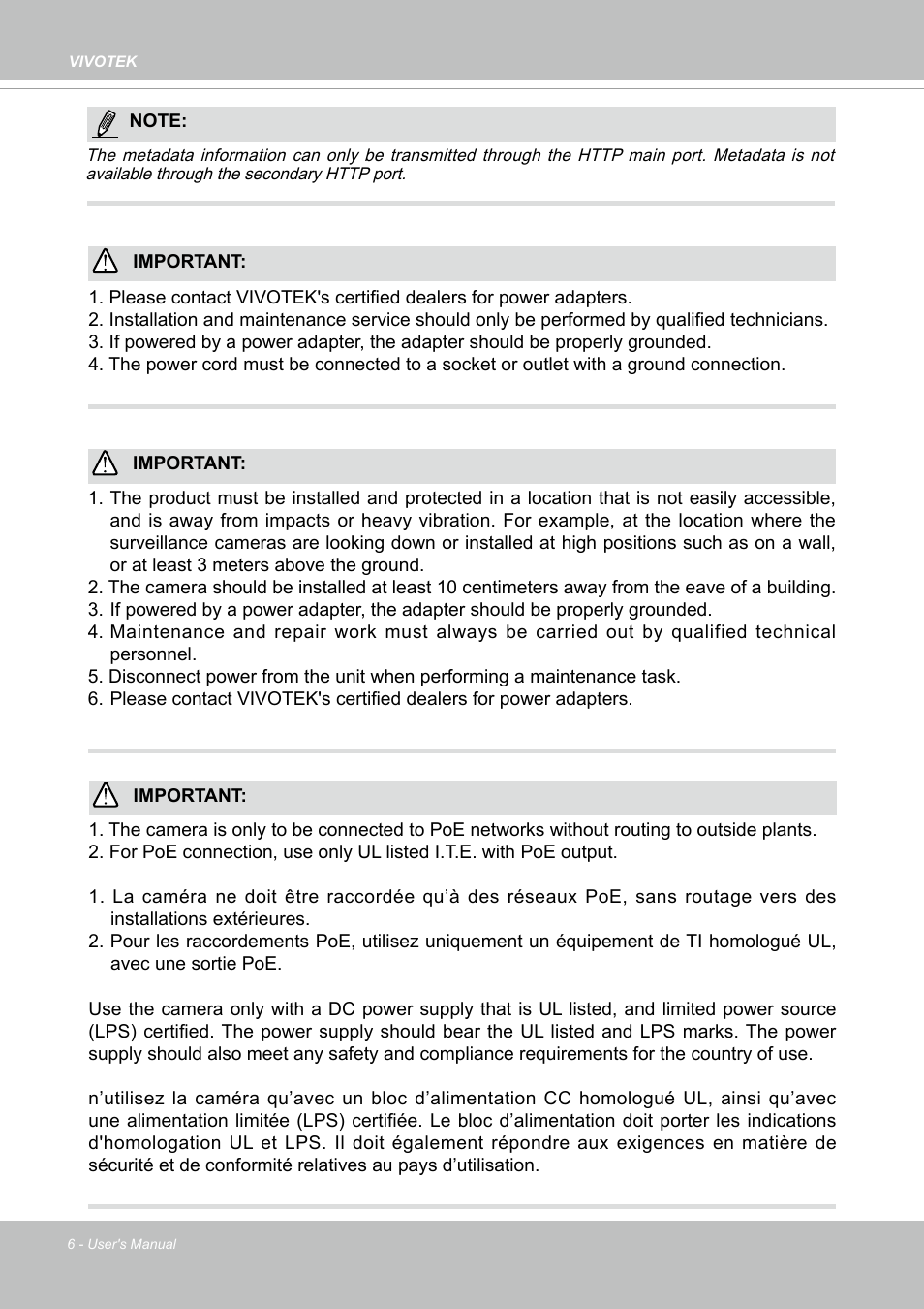 Vivotek S Series IZ9361-EH 1080p Outdoor Network Bullet Camera with Heater User Manual | Page 6 / 458