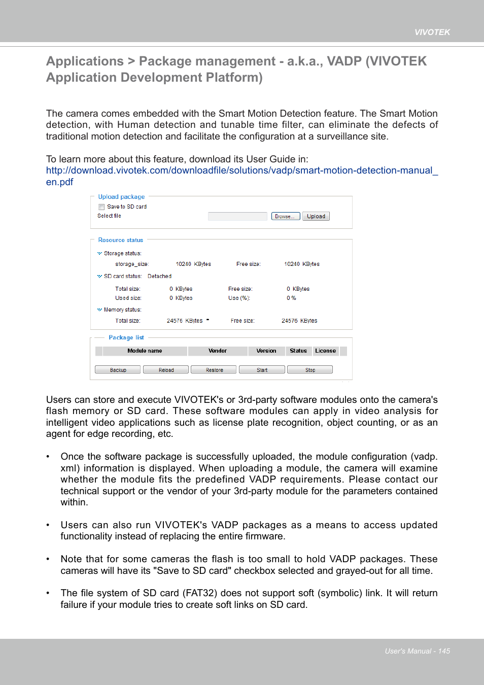 Configuration options with vadp modules | Vivotek MD9584-HF3 5MP Outdoor Network Mobile Dome Camera with Night Vision, Heater & 3.6mm Lens User Manual | Page 145 / 453