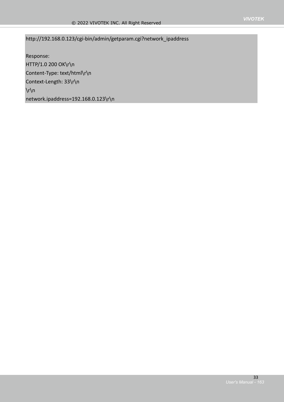 Get server parameter values | Vivotek MD9584-HF3 5MP Outdoor Network Mobile Dome Camera with Night Vision, Heater & 3.6mm Lens User Manual | Page 163 / 453