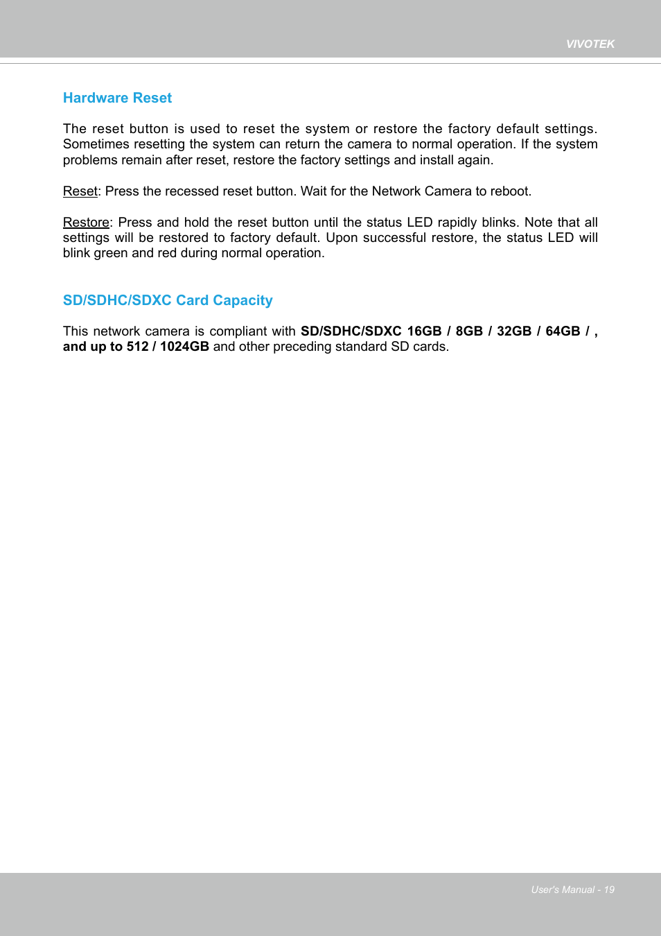 Vivotek MD9584-HF3 5MP Outdoor Network Mobile Dome Camera with Night Vision, Heater & 3.6mm Lens User Manual | Page 19 / 453