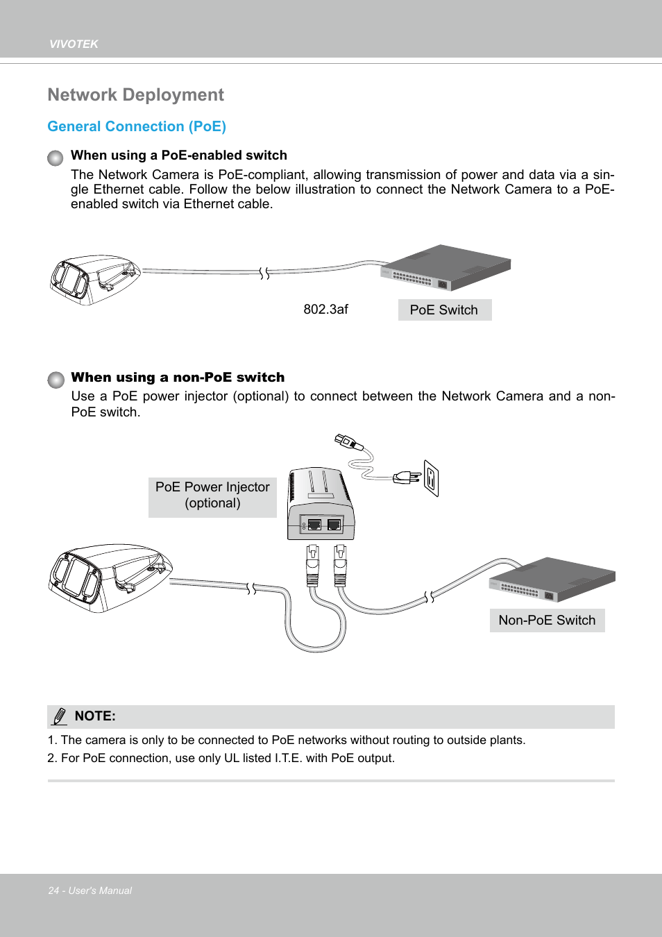 Network deployment | Vivotek MD9584-HF3 5MP Outdoor Network Mobile Dome Camera with Night Vision, Heater & 3.6mm Lens User Manual | Page 24 / 453