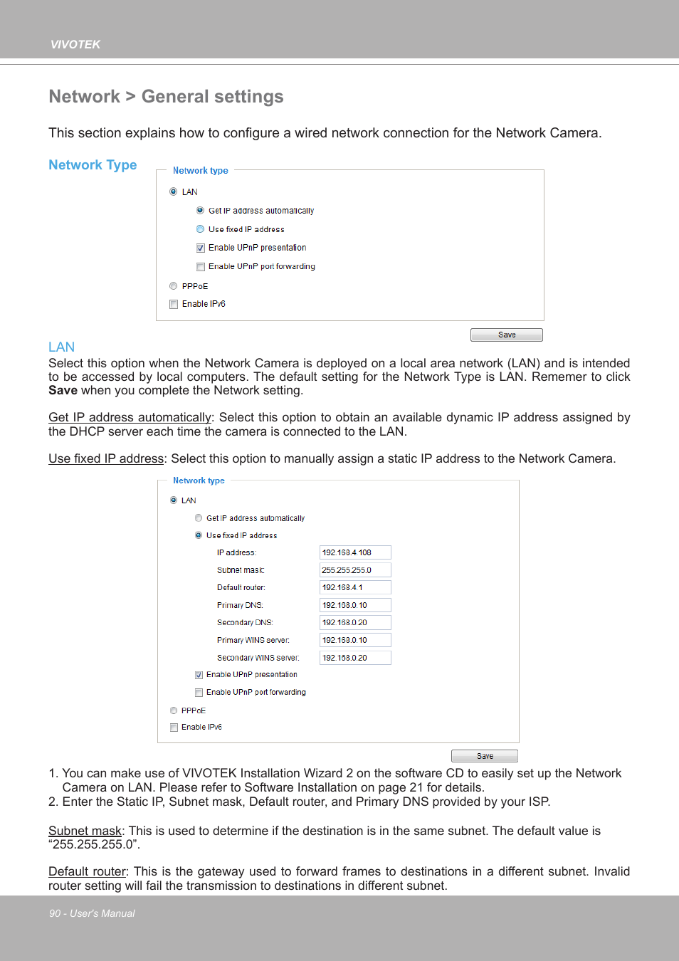 Network > general settings | Vivotek FE9380-HV 5MP Outdoor Network Fisheye Dome Camera with Night Vision User Manual | Page 90 / 352