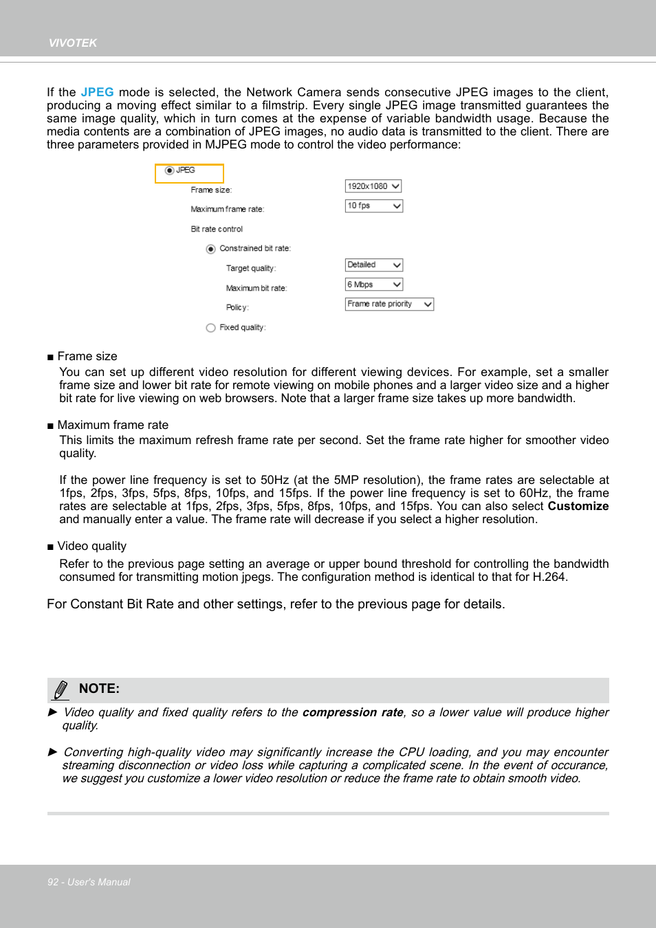 Vivotek SD9161-H-v2 2MP PTZ Network Dome Camera User Manual | Page 92 / 473