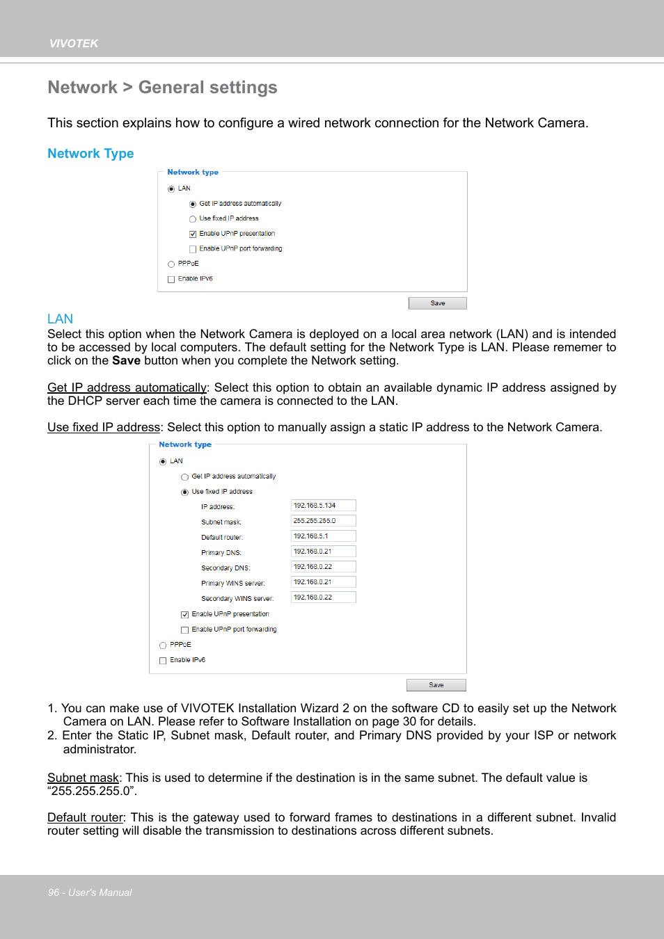 Network > general settings | Vivotek SD9161-H-v2 2MP PTZ Network Dome Camera User Manual | Page 96 / 473