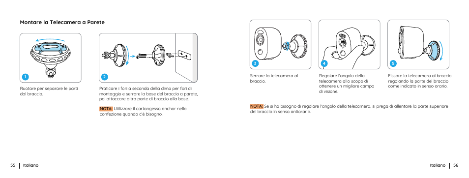 Montare la telecamera a parete | Reolink Argus 3 Plus 4MP Outdoor Wire-Free Security Camera with Night Vision, Motion Spotlights & Solar Panel (White) User Manual | Page 29 / 41