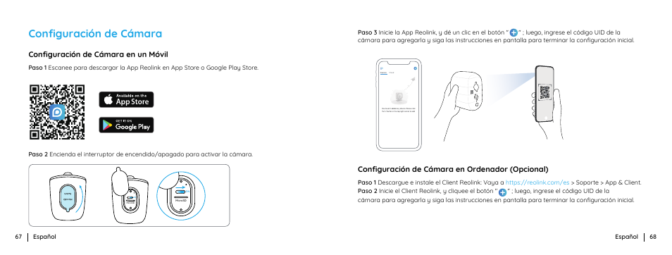 Conﬁguración de cámara | Reolink Argus 3 Plus 4MP Outdoor Wire-Free Security Camera with Night Vision, Motion Spotlights & Solar Panel (White) User Manual | Page 35 / 41
