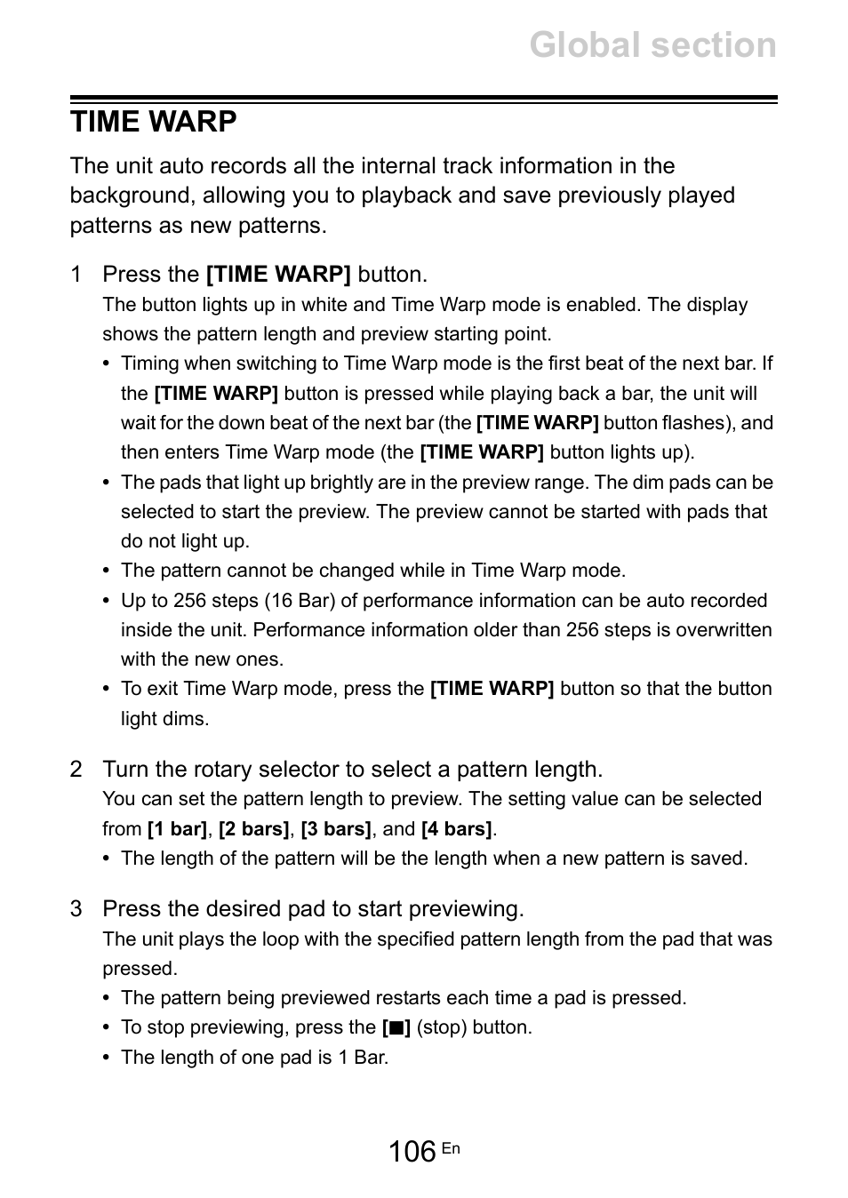 Time warp | Pioneer Toraiz SQUID - Creative Multitrack Sequencer User Manual | Page 106 / 177