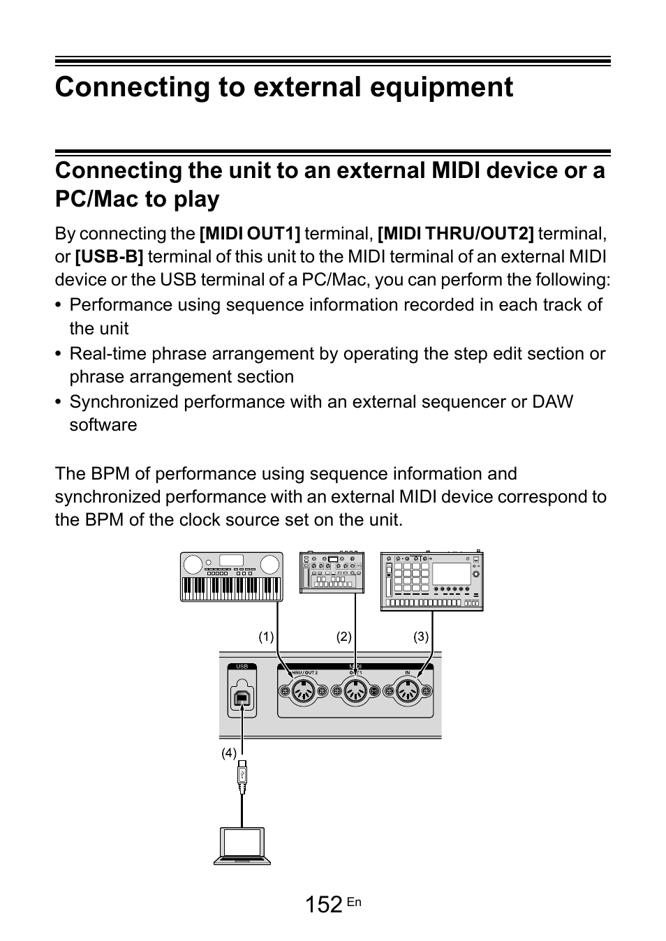 Connecting to external equipment | Pioneer Toraiz SQUID - Creative Multitrack Sequencer User Manual | Page 152 / 177