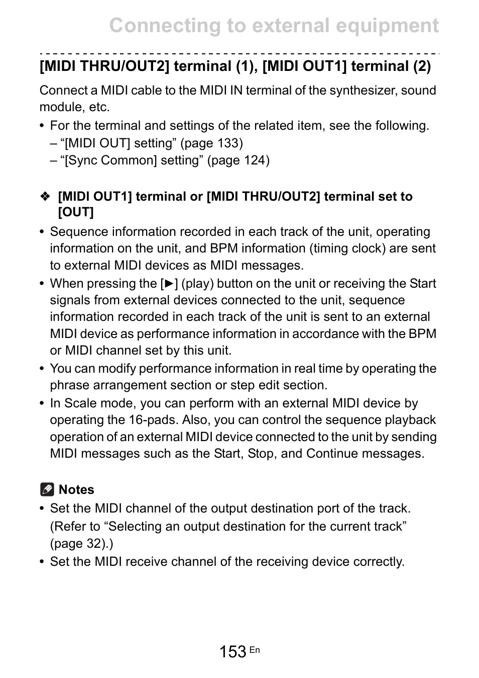 Connecting to external equipment | Pioneer Toraiz SQUID - Creative Multitrack Sequencer User Manual | Page 153 / 177