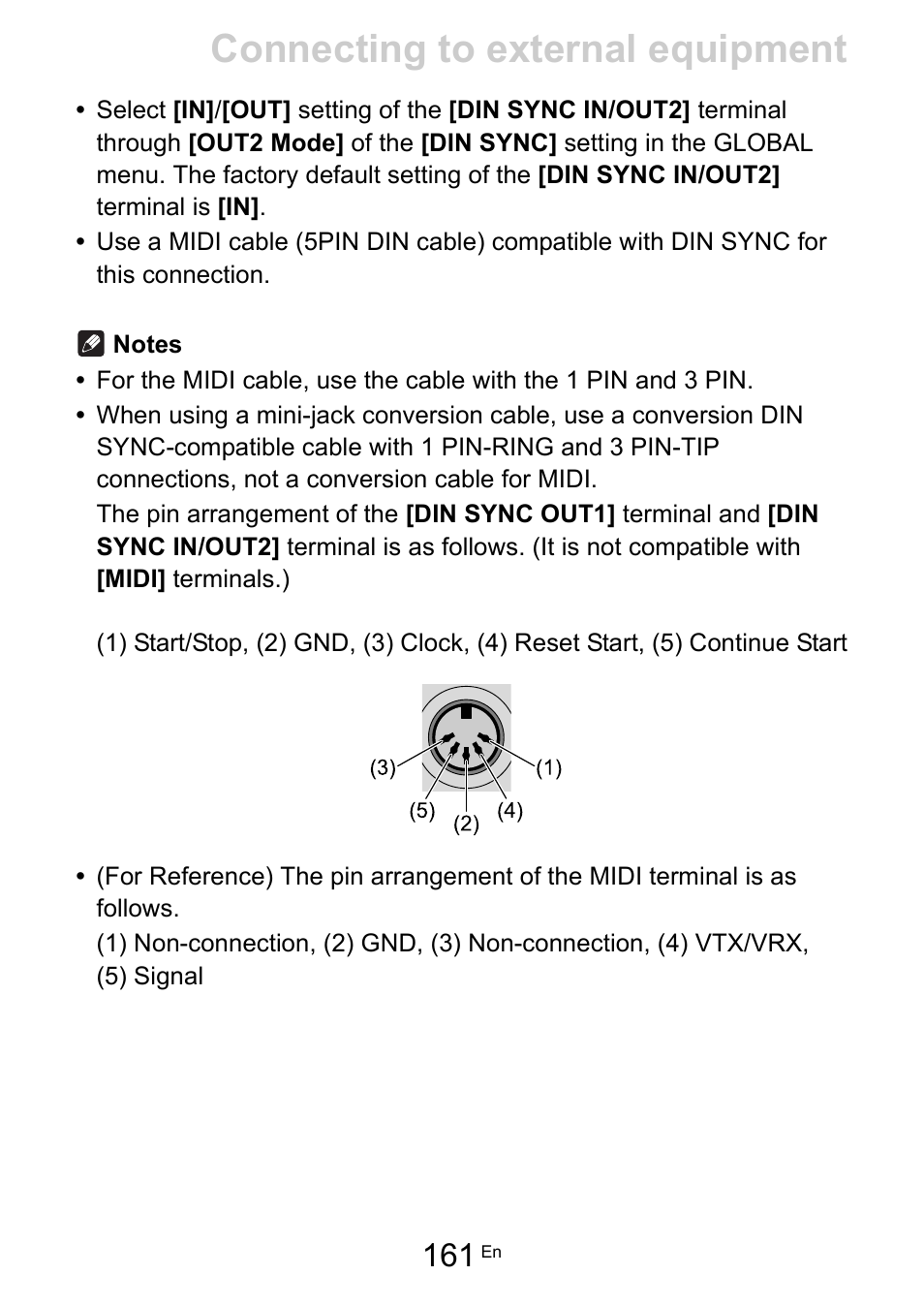 Connecting to external equipment | Pioneer Toraiz SQUID - Creative Multitrack Sequencer User Manual | Page 161 / 177