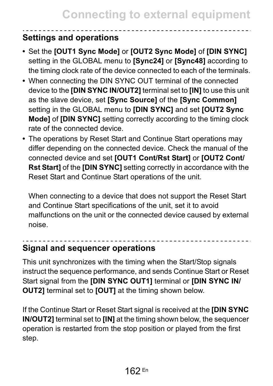 Settings and operations, Signal and sequencer operations, Connecting to external equipment | Pioneer Toraiz SQUID - Creative Multitrack Sequencer User Manual | Page 162 / 177