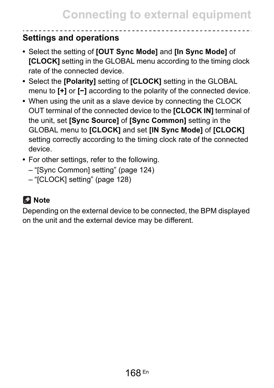 Settings and operations, Connecting to external equipment | Pioneer Toraiz SQUID - Creative Multitrack Sequencer User Manual | Page 168 / 177