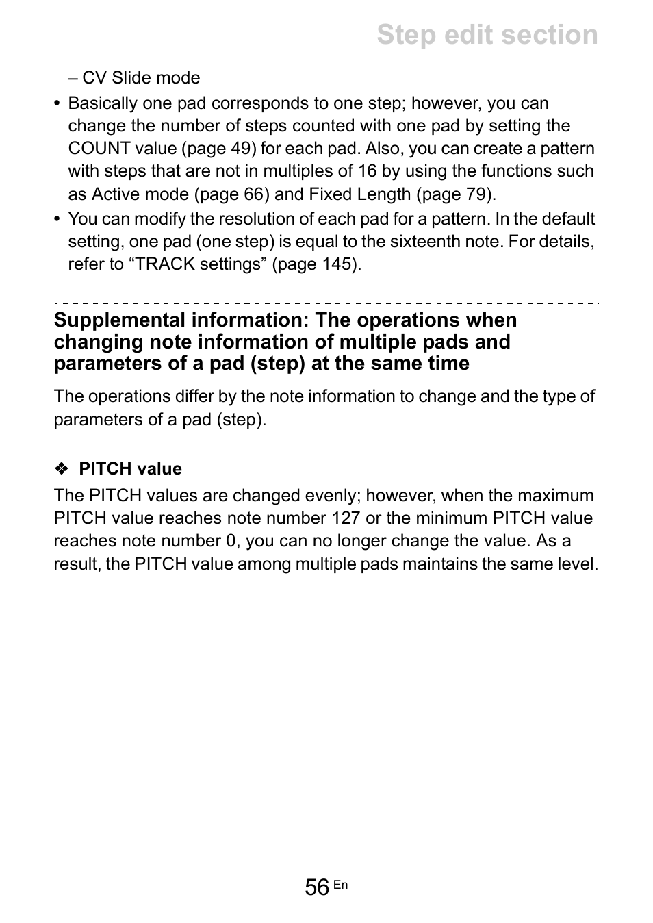 Pitch value | Pioneer Toraiz SQUID - Creative Multitrack Sequencer User Manual | Page 56 / 177
