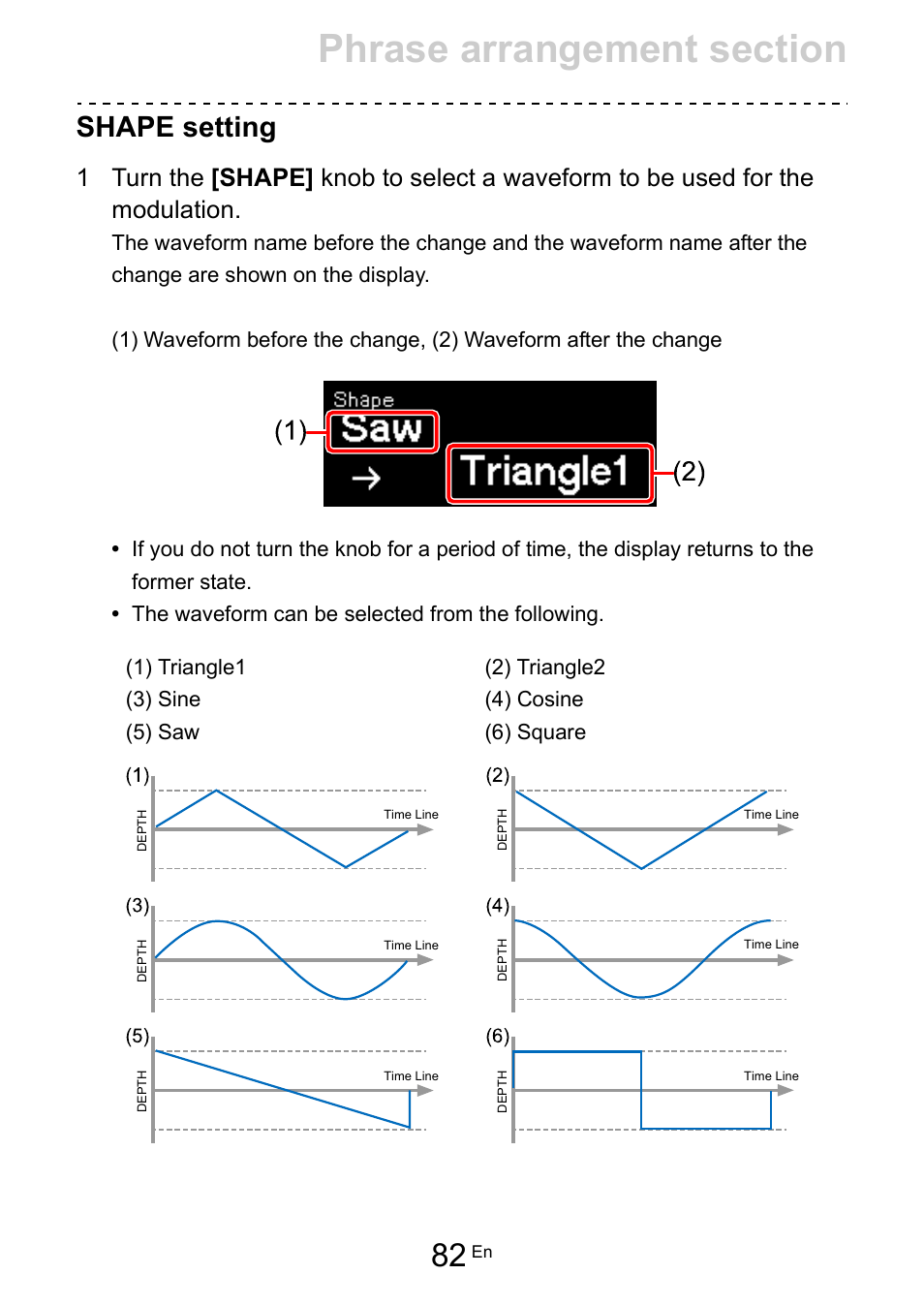 Shape setting | Pioneer Toraiz SQUID - Creative Multitrack Sequencer User Manual | Page 82 / 177