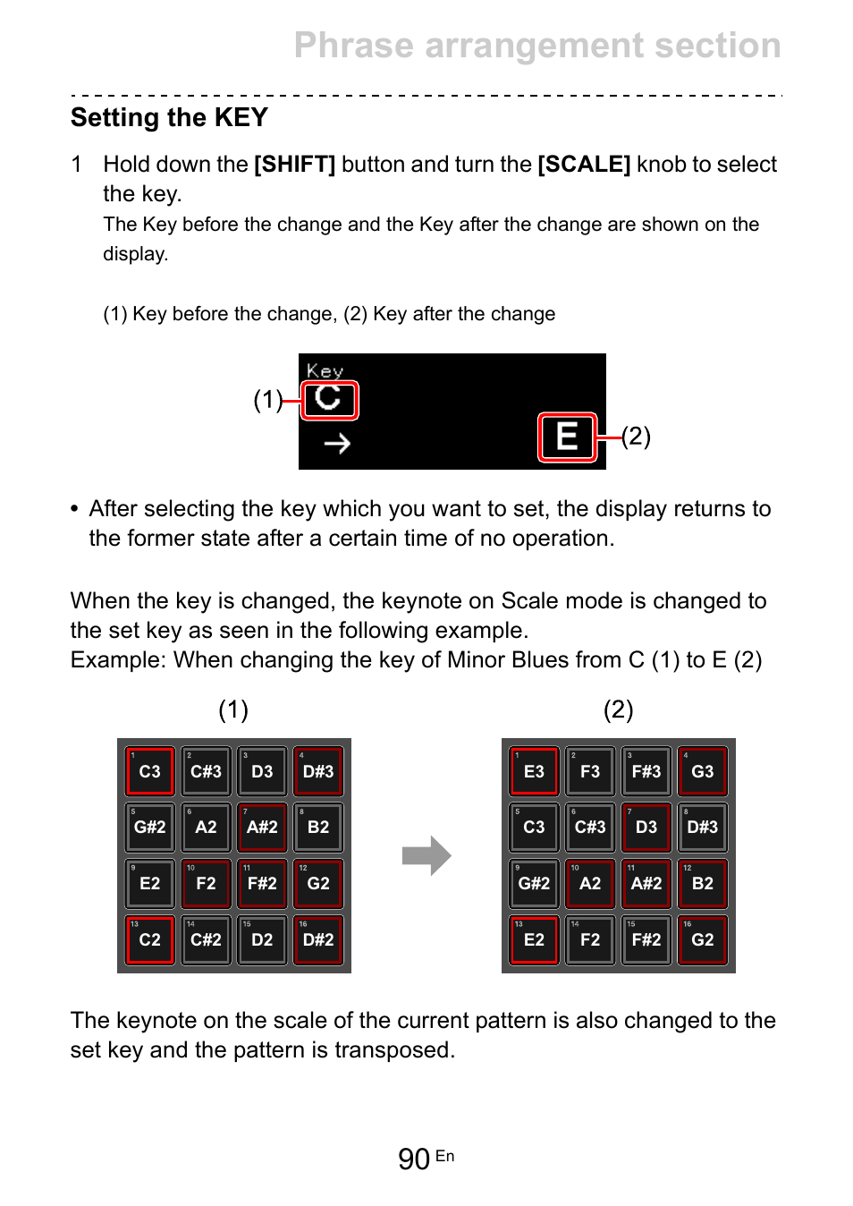 Setting the key | Pioneer Toraiz SQUID - Creative Multitrack Sequencer User Manual | Page 90 / 177