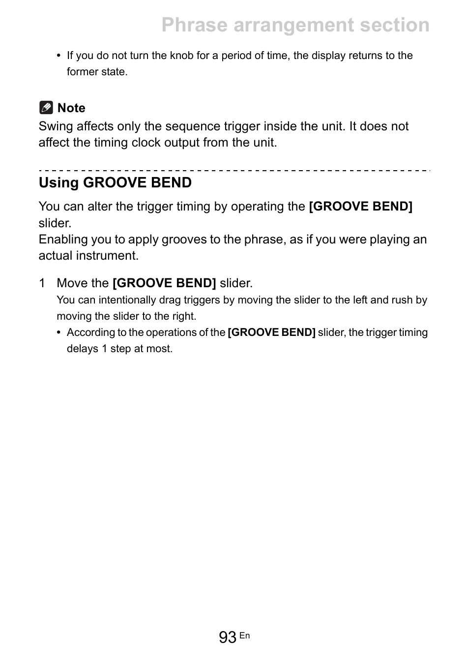 Using groove bend | Pioneer Toraiz SQUID - Creative Multitrack Sequencer User Manual | Page 93 / 177